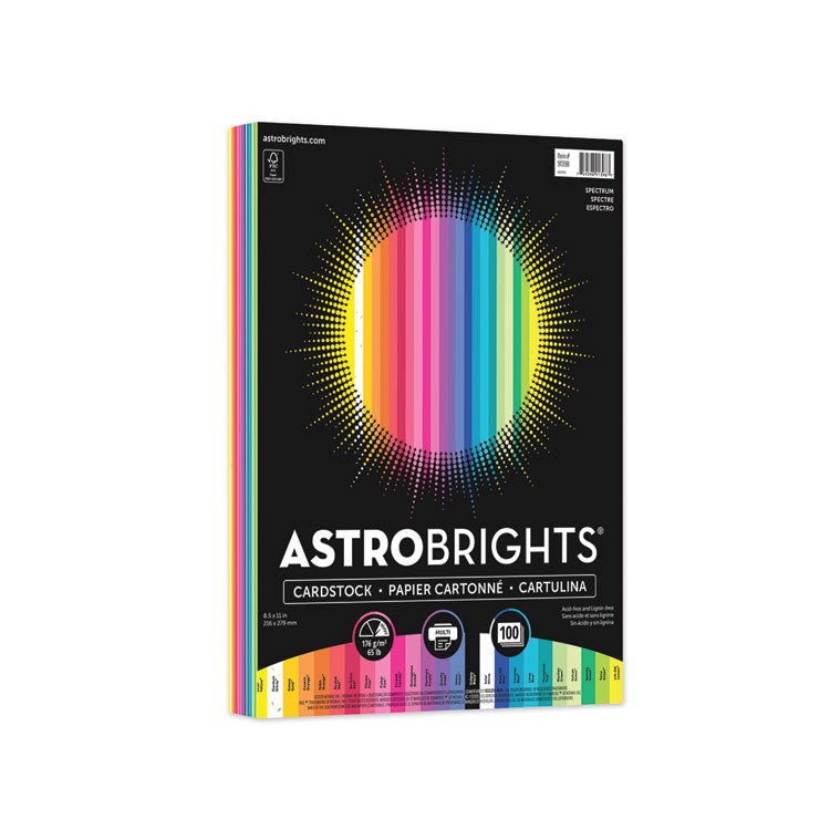 Astrobrights - Color Cardstock, 65 lb Cover Weight, 8.5 x 11, Assorted Colors, 100/Pack