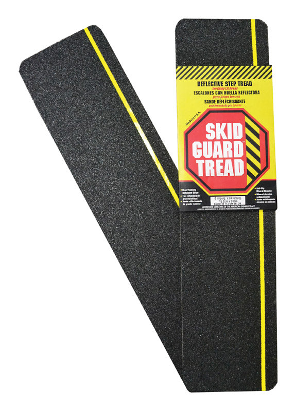 SKID GUARD - Skid Guard 6 in. W X 24 in. L Black/Yellow Stair Tread