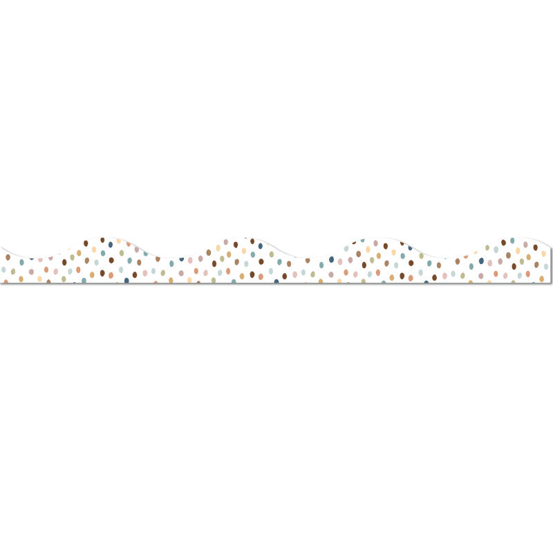 Magnetic Scallop Border, 12" x 1", Everyone is Welcome Painted Dots, 12 Pieces