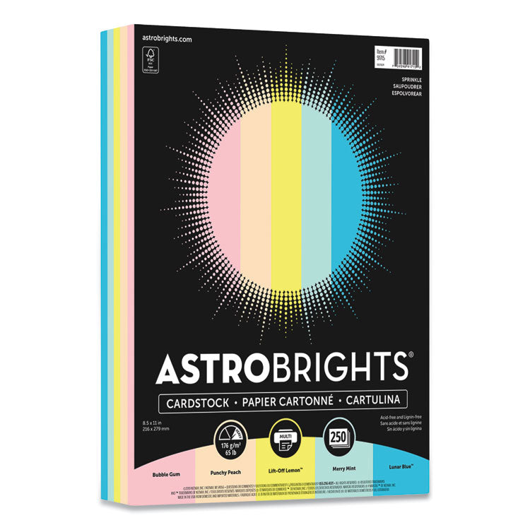 Astrobrights - Color Cardstock, 65 lb Cover Weight, 8.5 x 11, Assorted Colors, 250/Pack