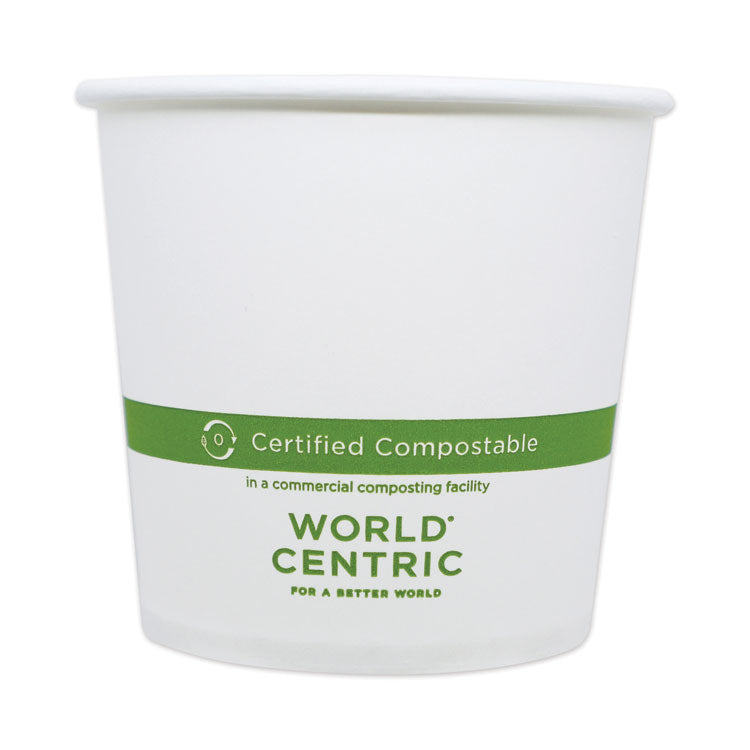 World Centric - Paper Bowls, 24 oz, 4.4" Diameter x 4.4"h, White, 500/Carton