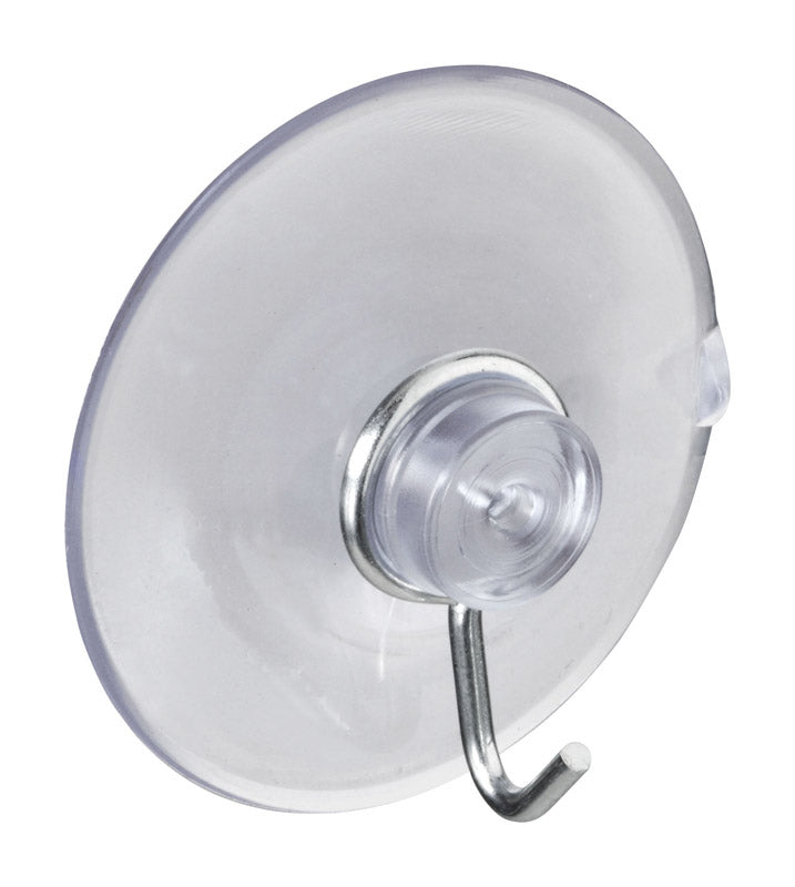 NATIONAL - National Hardware 1-3/4 in. L Clear Metal/Plastic Medium Suction Hook 2 lb. cap. 1 pk - Case of 5