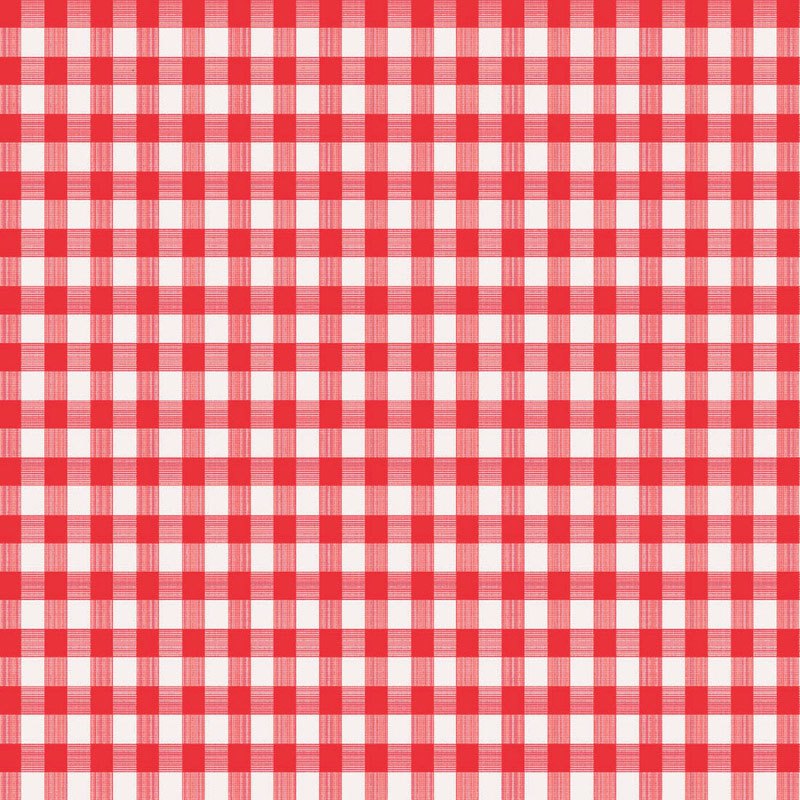 MAGIC COVER - Magic Cover Red/White Checkered Vinyl Disposable Tablecloth 70 in. L X 52 in. W