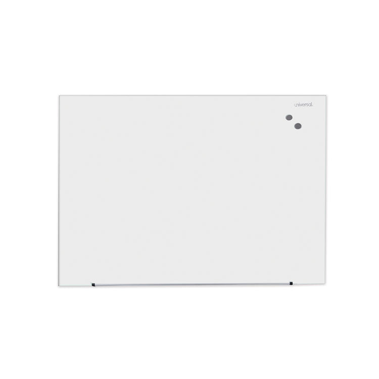 Universal - Frameless Magnetic Glass Marker Board, 48 x 36, White Surface