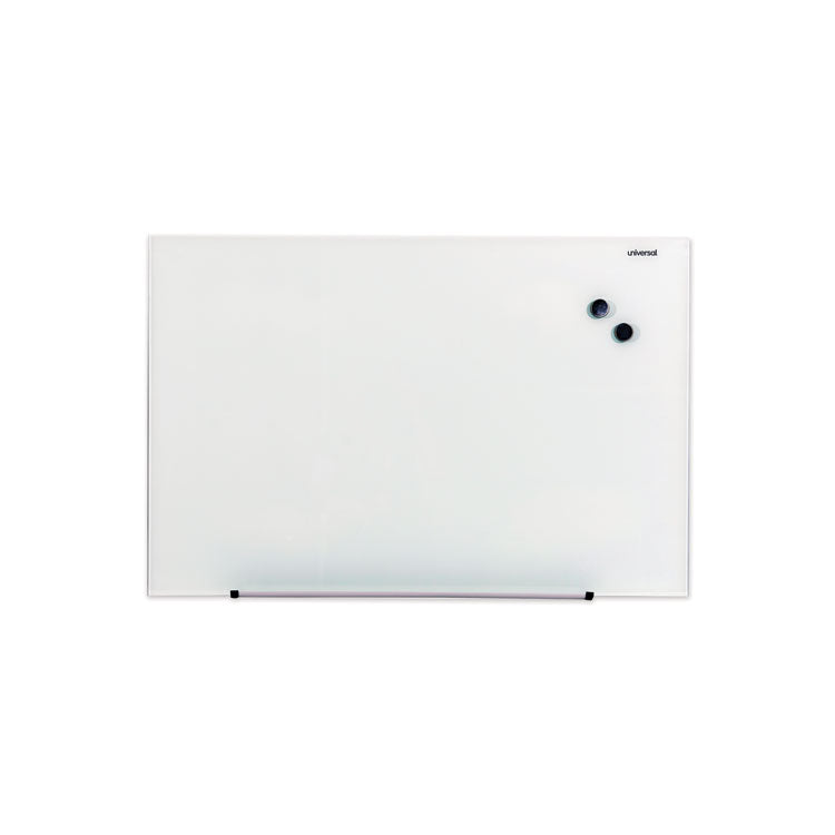 Universal - Frameless Magnetic Glass Marker Board, 36 x 24, White Surface