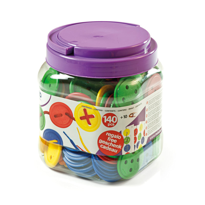 MINILAND EDUCATIONAL - Lacing Buttons: 140 Pieces Per Jar