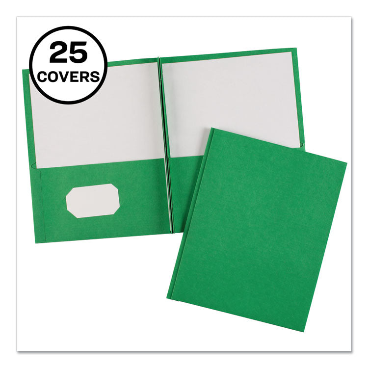 Avery - Two-Pocket Folder, Prong Fastener, 0.5" Capacity, 11 x 8.5, Green, 25/Box