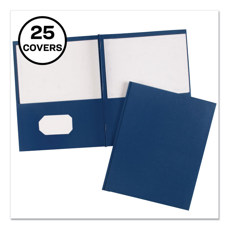 Avery - Two-Pocket Folder, Prong Fastener, 0.5" Capacity, 11 x 8.5, Dark Blue, 25/Box