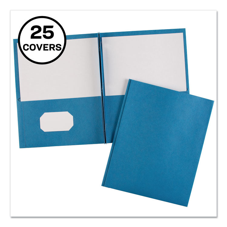 Avery - Two-Pocket Folder, Prong Fastener, 0.5" Capacity, 11 x 8.5, Light Blue, 25/Box