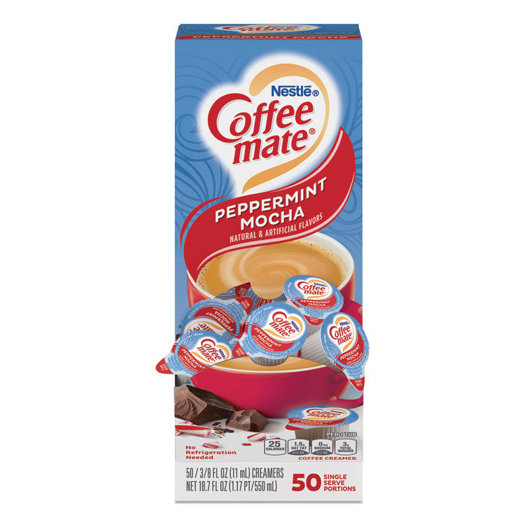 Coffee mate - Liquid Coffee Creamer, Peppermint Mocha, 0.38 oz Mini Cups, 50/Box
