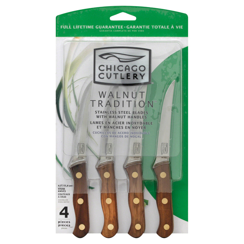 CHICAGO CUTLERY - Chicago Cutlery Walnut Tradition Stainless Steel Steak Knife Set 4 pc