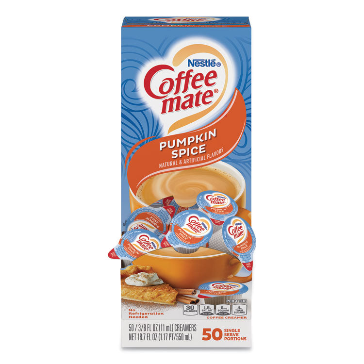 Coffee mate - Liquid Coffee Creamer, Pumpkin Spice, 0.38 oz Mini Cups, 50/Box