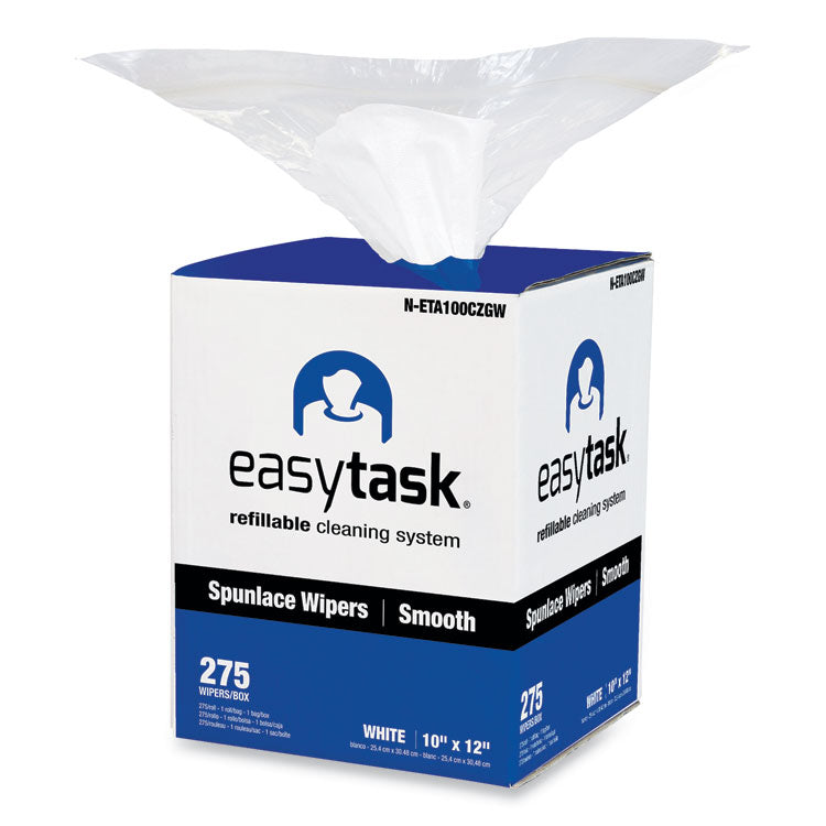 HOSPECO - Easy Task A100 Wiper, Center-Pull, 1-Ply, 10 x 12, White, 275 Sheets/Roll with Zipper Bag