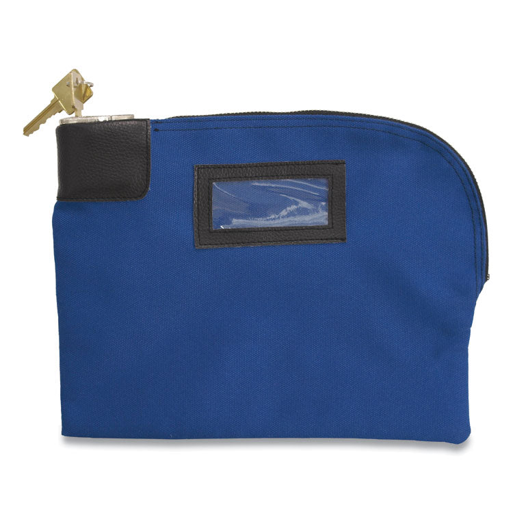 CONTROLTEK - Fabric Deposit Bag, Locking, Canvas, 8.5 x 11 x 1, Blue