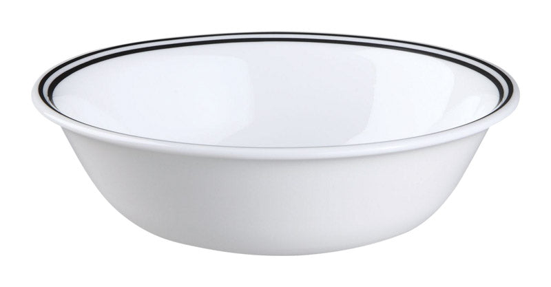 CORELLE - Corelle Livingware 18 oz Black/White Glass City Block Soup/Cereal Bowl 6-1/4 in. D 1 pk