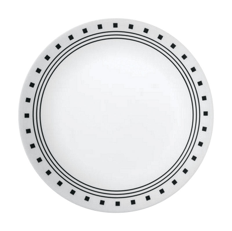 CORELLE - Corelle Livingware Black/White Glass City Block Luncheon Plate 8-1/2 in. D 1 pk