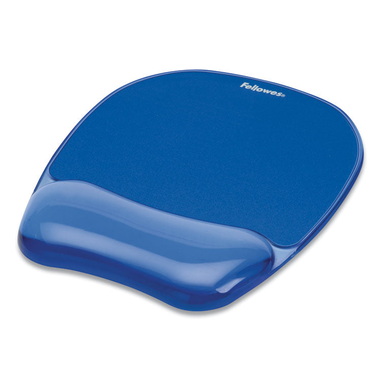 Fellowes - Gel Crystals Mouse Pad with Wrist Rest, 7.87 x 9.18, Blue