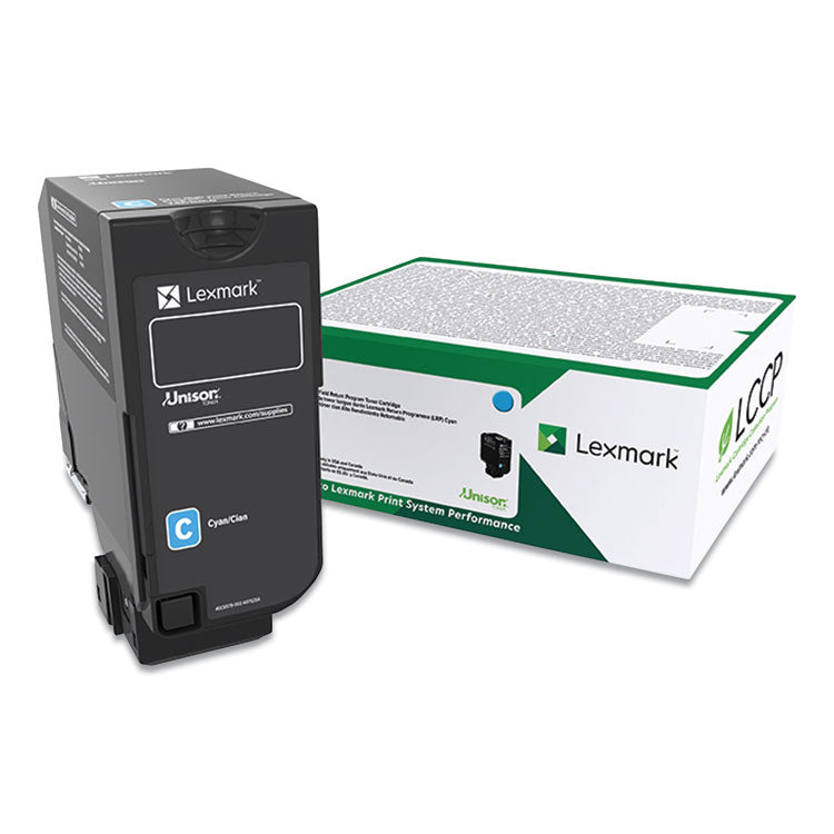 Lexmark - 74C00CG Return Program Toner, 3,000 Page-Yield, Cyan