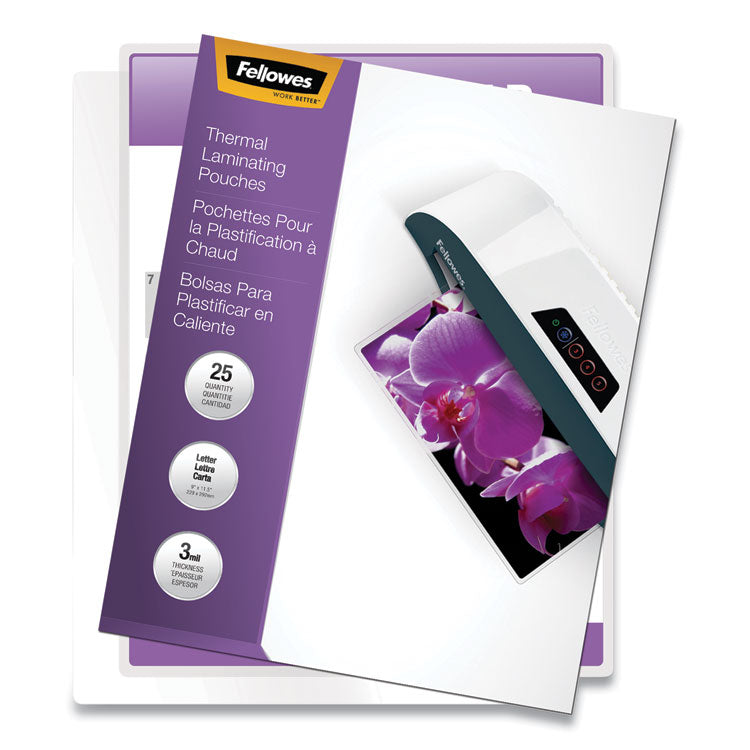 Fellowes - ImageLast Laminating Pouches with UV Protection, 3 mil, 9" x 11.5", Clear, 25/Pack