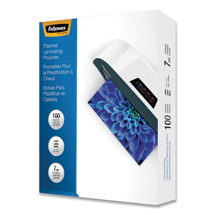 Fellowes - Laminating Pouches, 7 mil, 9" x 11.5", Gloss Clear, 100/Pack