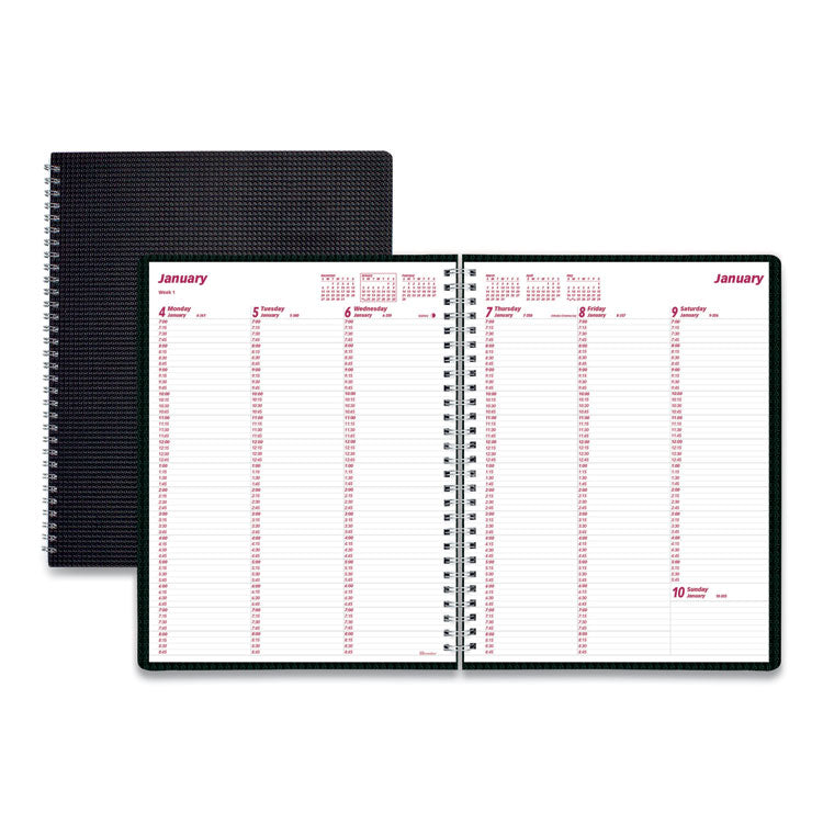 Brownline - DuraFlex Weekly Planner, 11 x 8.5, Black Cover, 12-Month (Jan to Dec): 2024