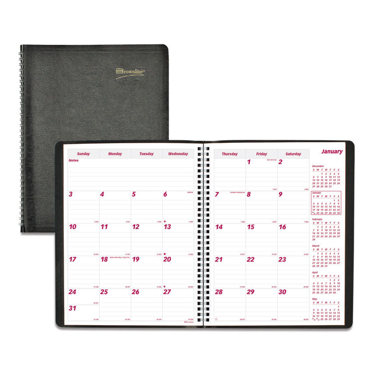 Brownline - Essential Collection 14-Month Ruled Monthly Planner, 11 x 8.5, Black Cover, 14-Month (Dec to Jan): 2023 to 2025