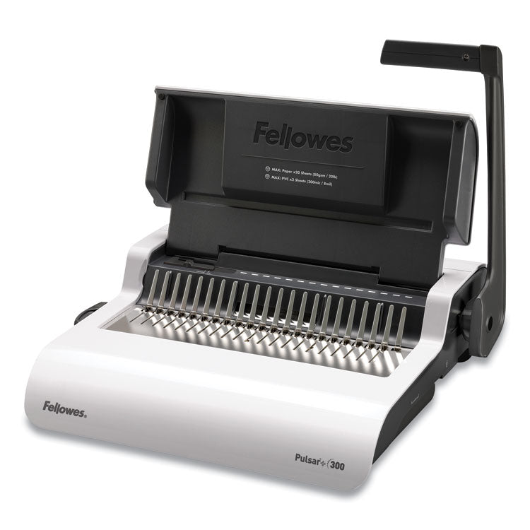 Fellowes - Pulsar Manual Comb Binding System, 300 Sheets, 18.13 x 15.38 x 5.13, White