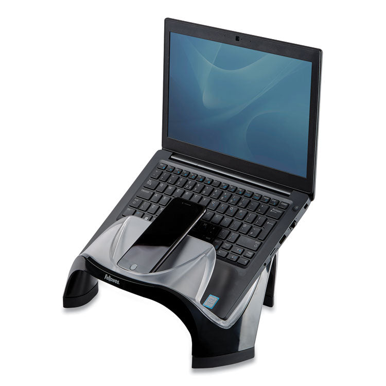 Fellowes - Smart Suites Laptop Riser with USB, 13.13" x 10.63" x 7.5", Black/Clear