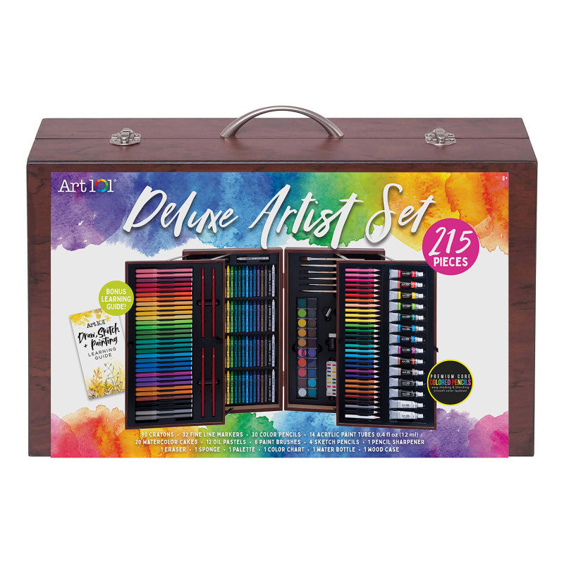 ART 101 - Deluxe Artist Wood Set, 215 Pieces