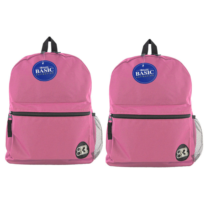 BAZIC PRODUCTS - Basic Backpack 16" Fuchsia, Pack of 2