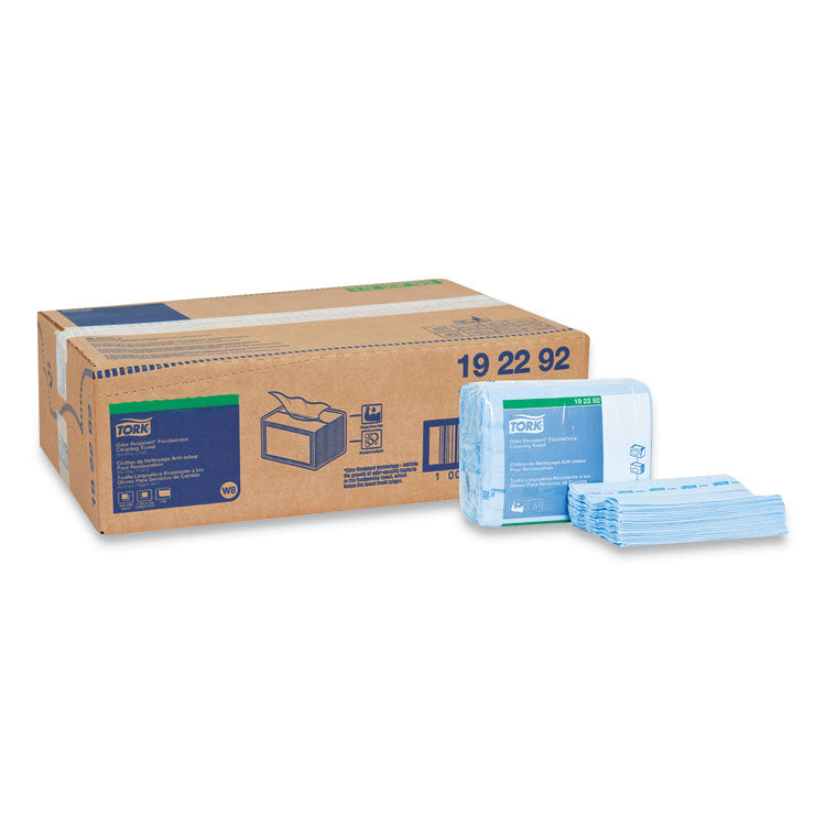 Tork - Small Pack Foodservice Cloth, 1-Ply, 11.75 x 14.75, Unscented, Blue with Blue Stripe, 50/Poly Pack, 4 Packs/Carton