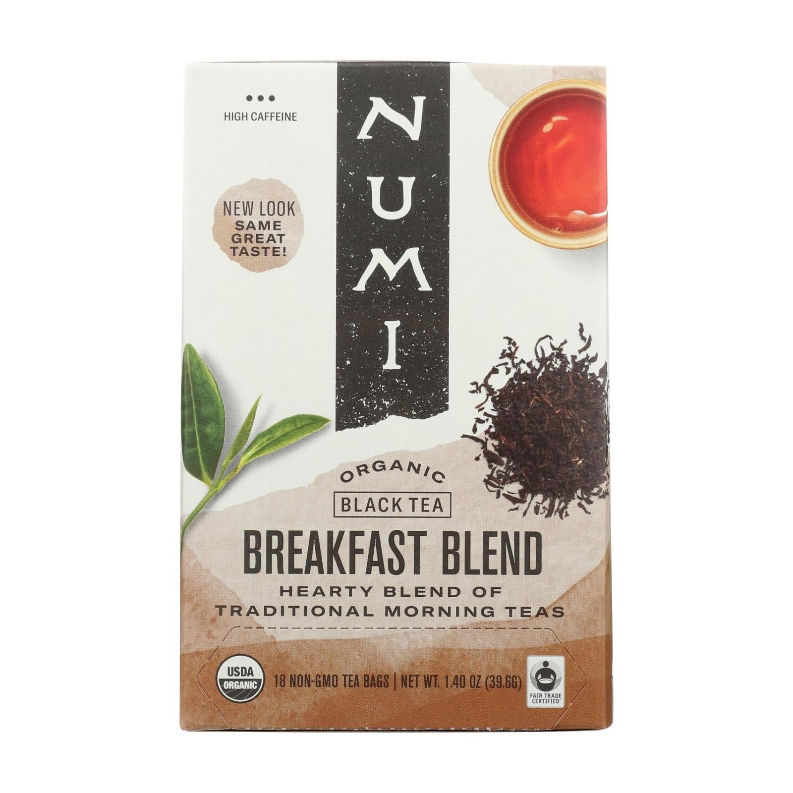 Numi Tea Black Tea - Breakfast Blend - Case Of 6 - 18 Bags