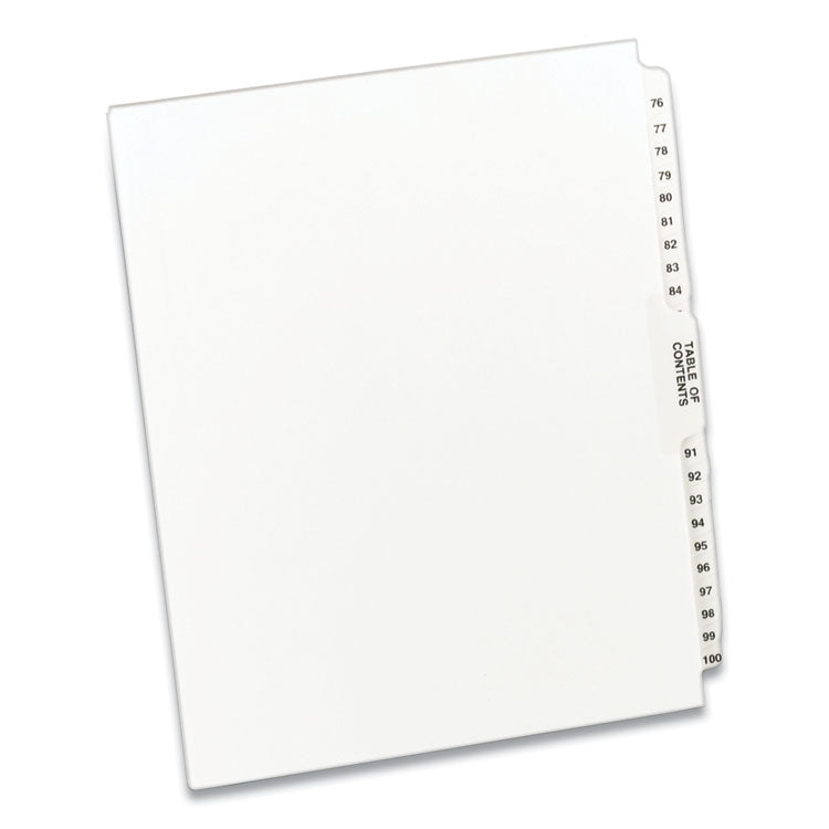 Avery - Preprinted Legal Exhibit Side Tab Index Dividers, Avery Style, 26-Tab, 76 to 100, 11 x 8.5, White, 1 Set