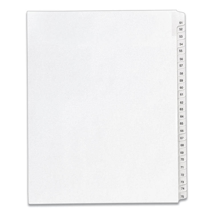 Avery - Preprinted Legal Exhibit Side Tab Index Dividers, Allstate Style, 25-Tab, 51 to 75, 11 x 8.5, White, 1 Set, (1703)