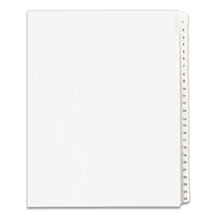 Avery - Preprinted Legal Exhibit Side Tab Index Dividers, Allstate Style, 25-Tab, 1 to 25, 11 x 8.5, White, 1 Set, (1701)