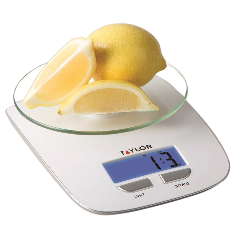 TAYLOR - Taylor Silver/White Digital Kitchen Scale 11 lb