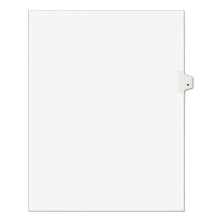 Avery - Preprinted Legal Exhibit Side Tab Index Dividers, Avery Style, 10-Tab, 9, 11 x 8.5, White, 25/Pack