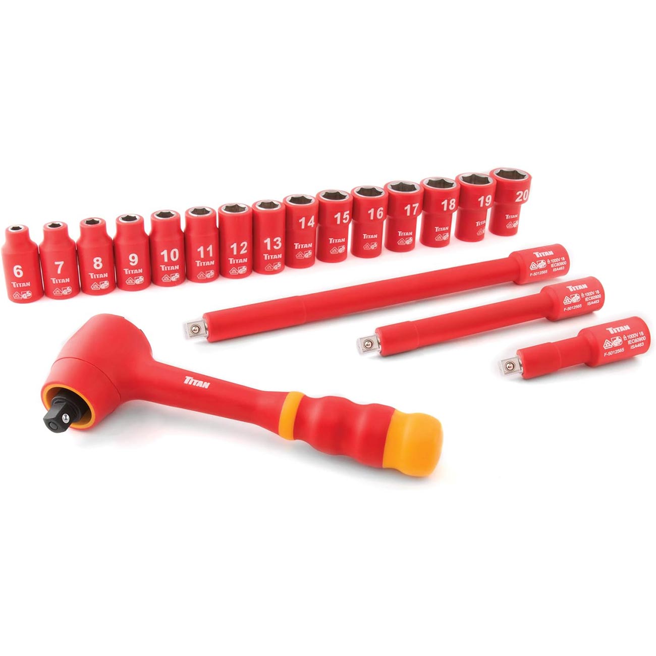 Titan Metric 3/8" Drive VDE Insulated Socket Set (19-Piece Set)
