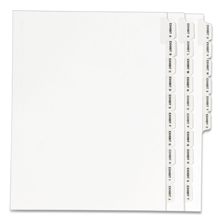 Avery - Preprinted Legal Exhibit Side Tab Index Dividers, Avery Style, 26-Tab, Exhibit A - Exhibit Z, 11 x 8.5, White, 1 Set, (1370)