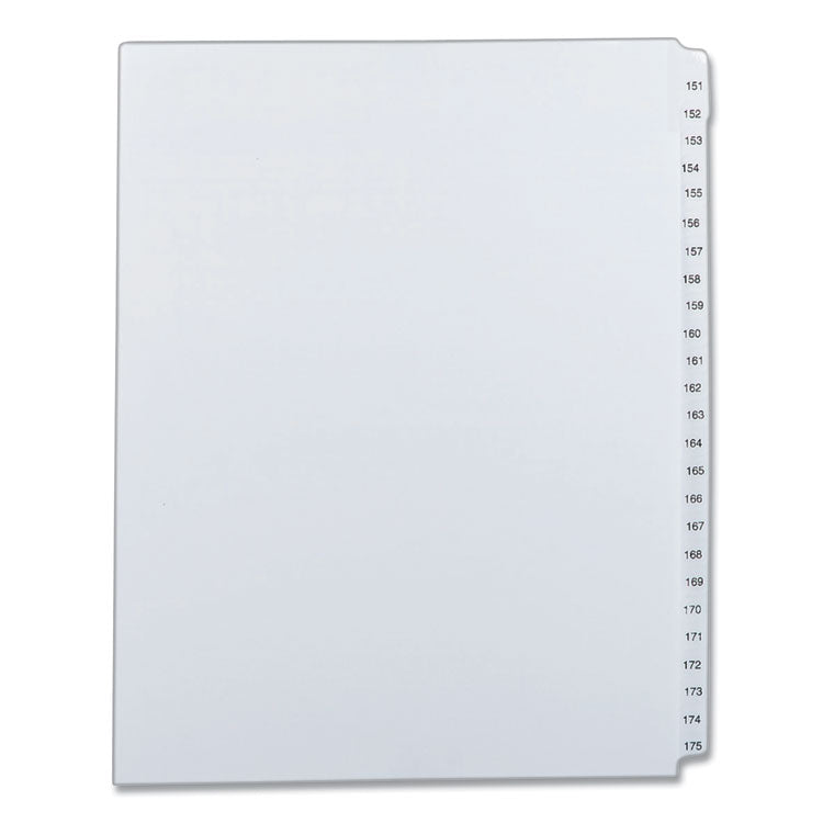 Avery - Preprinted Legal Exhibit Side Tab Index Dividers, Allstate Style, 25-Tab, 151 to 175, 11 x 8.5, White, 1 Set