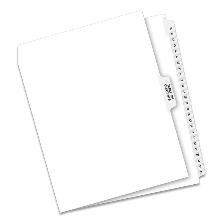 Avery - Preprinted Legal Exhibit Side Tab Index Dividers, Avery Style, 27-Tab, A to Z, 11 x 8.5, White, 1 Set