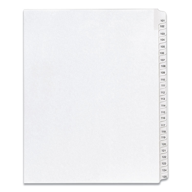 Avery - Preprinted Legal Exhibit Side Tab Index Dividers, Allstate Style, 25-Tab, 101 to 125, 11 x 8.5, White, 1 Set, (1705)