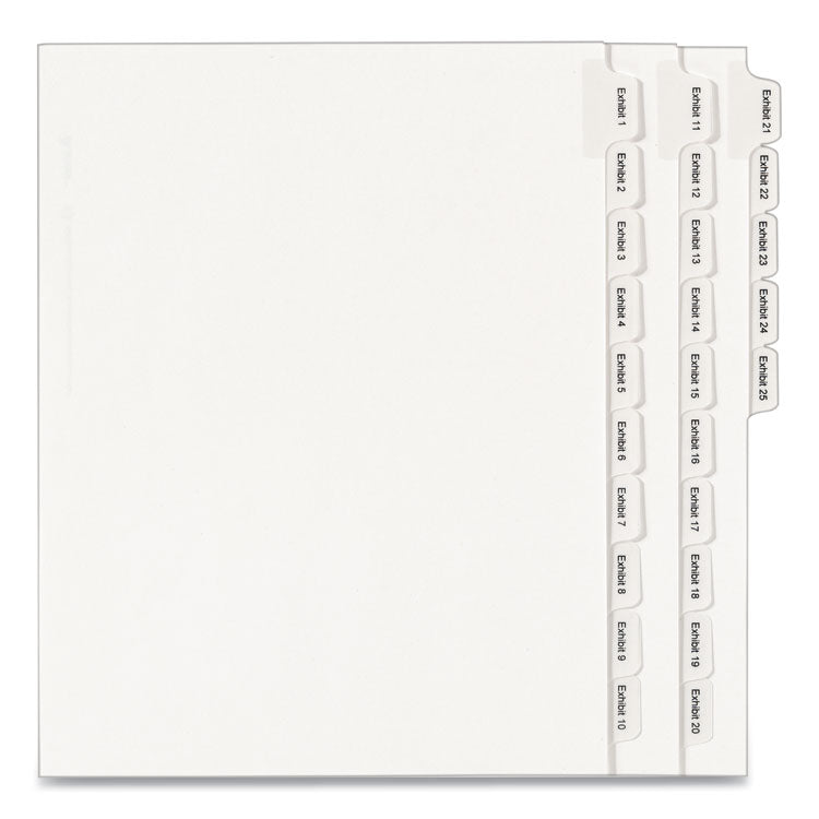 Avery - Preprinted Legal Exhibit Side Tab Index Dividers, Allstate Style, 25-Tab, Exhibit 1 to Exhibit 25, 11 x 8.5, White, 1 Set