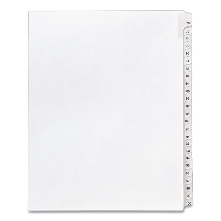 Avery - Preprinted Legal Exhibit Side Tab Index Dividers, Allstate Style, 25-Tab, 76 to 100, 11 x 8.5, White, 1 Set, (1704)