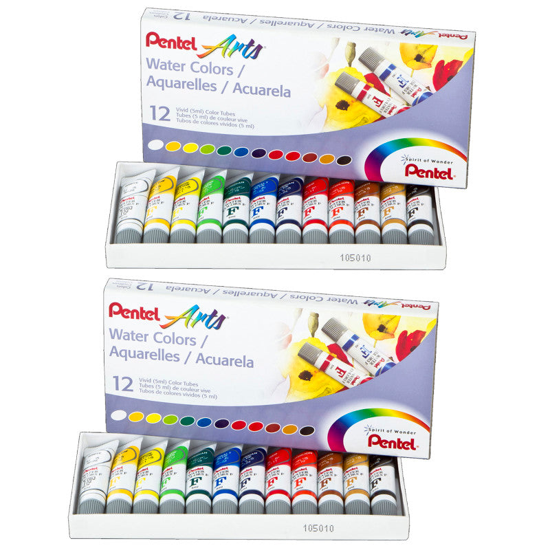 PENTEL - Water Colors, 12 Per Set, 2 Sets