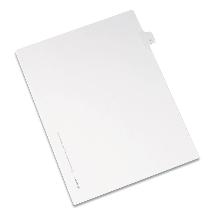 Avery - Preprinted Legal Exhibit Side Tab Index Dividers, Allstate Style, 26-Tab, V, 11 x 8.5, White, 25/Pack