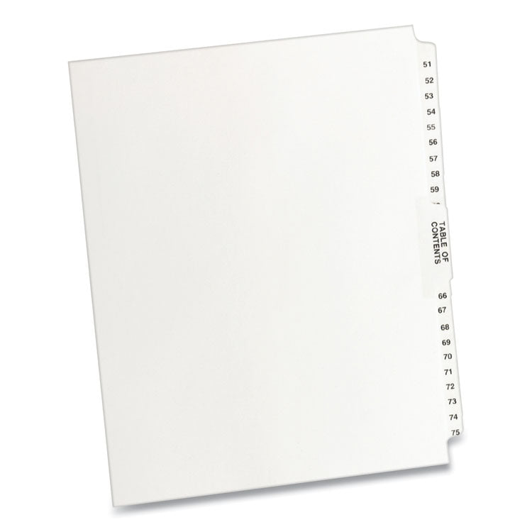 Avery - Preprinted Legal Exhibit Side Tab Index Dividers, Avery Style, 26-Tab, 51 to 75, 11 x 8.5, White, 1 Set