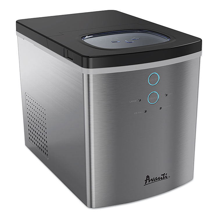 Avanti - Portable/Countertop Ice Maker, 25 lb, Stainless Steel