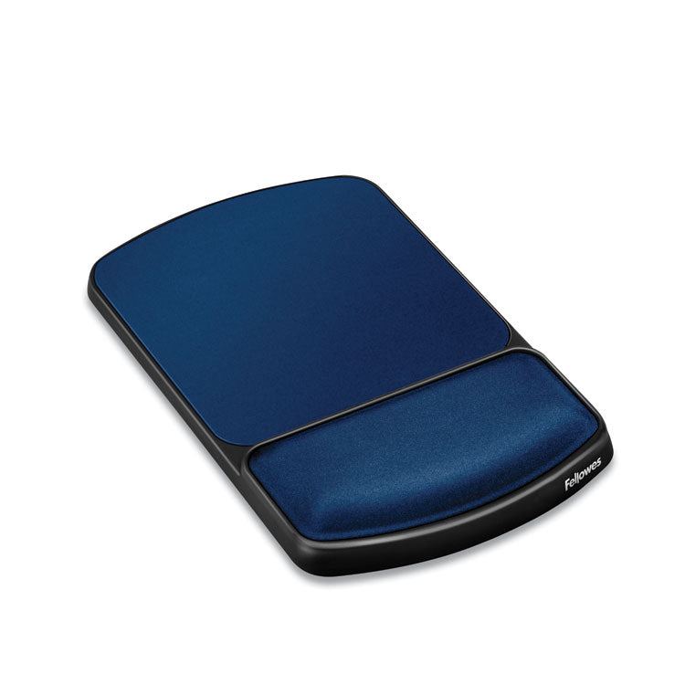 Fellowes - Gel Mouse Pad with Wrist Rest, 6.25 x 10.12, Black/Sapphire