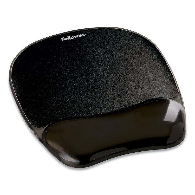 Fellowes - Gel Crystals Mouse Pad with Wrist Rest, 7.87 x 9.18, Black